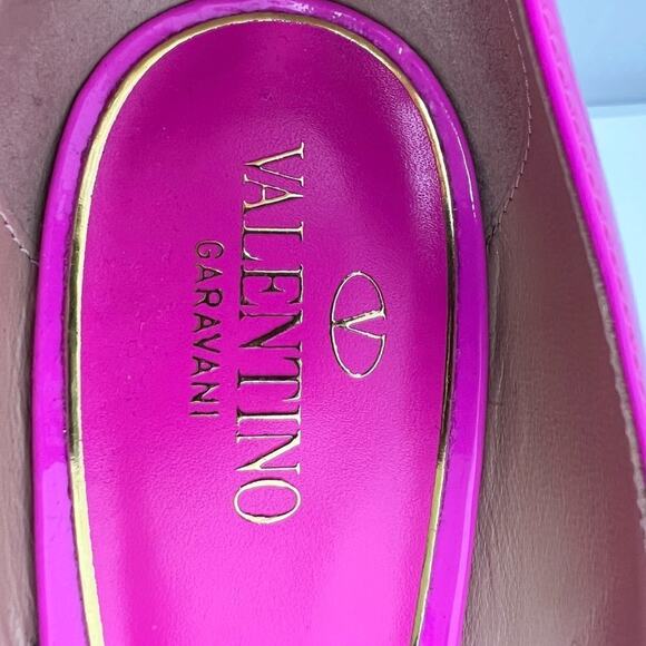 Valentino Garavani Pink Patent Leather VLogo Platform Pumps Size 38 - Picture 7 of 12